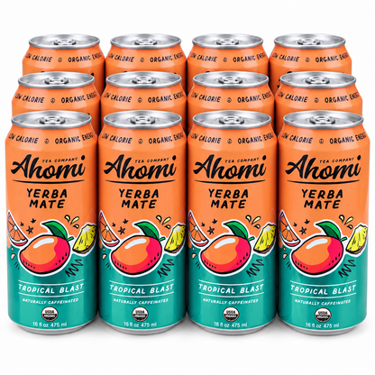 Ahomi Tea - Tropical Blast Yerba Mate (12-Pack, 16 oz Cans)